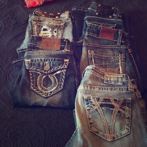 5 pair big star,miss me and bke jeans